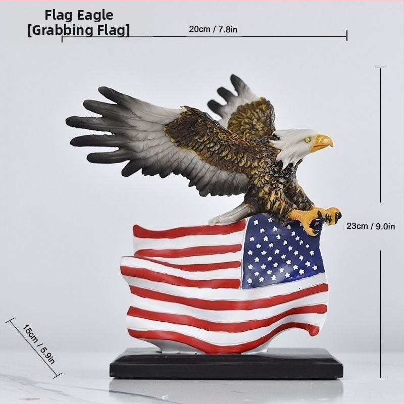 Határokon átnyúló szimuláció Retro sas gyanta kézműves díszek Dapeng szárnyas sas szobor otthoni irodai dekorációk