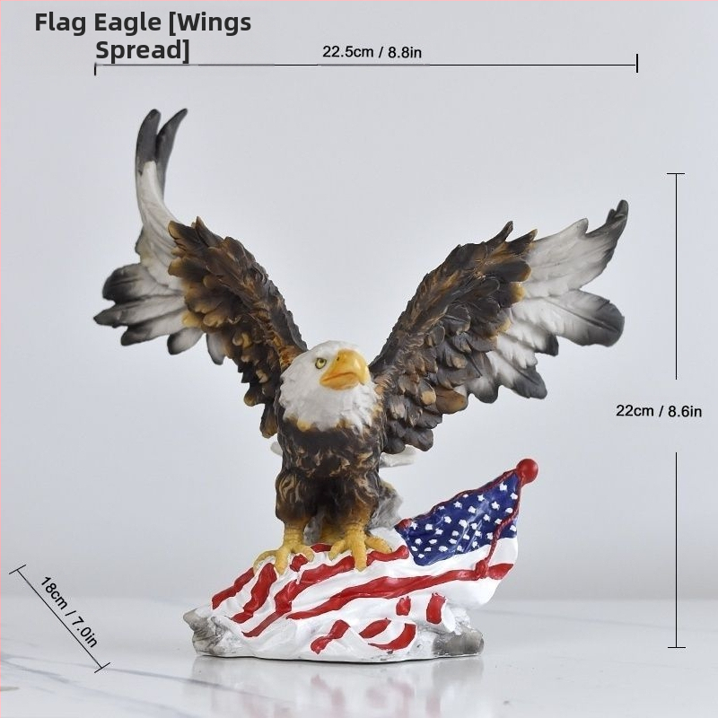 Határokon átnyúló szimuláció Retro sas gyanta kézműves díszek Dapeng szárnyas sas szobor otthoni irodai dekorációk