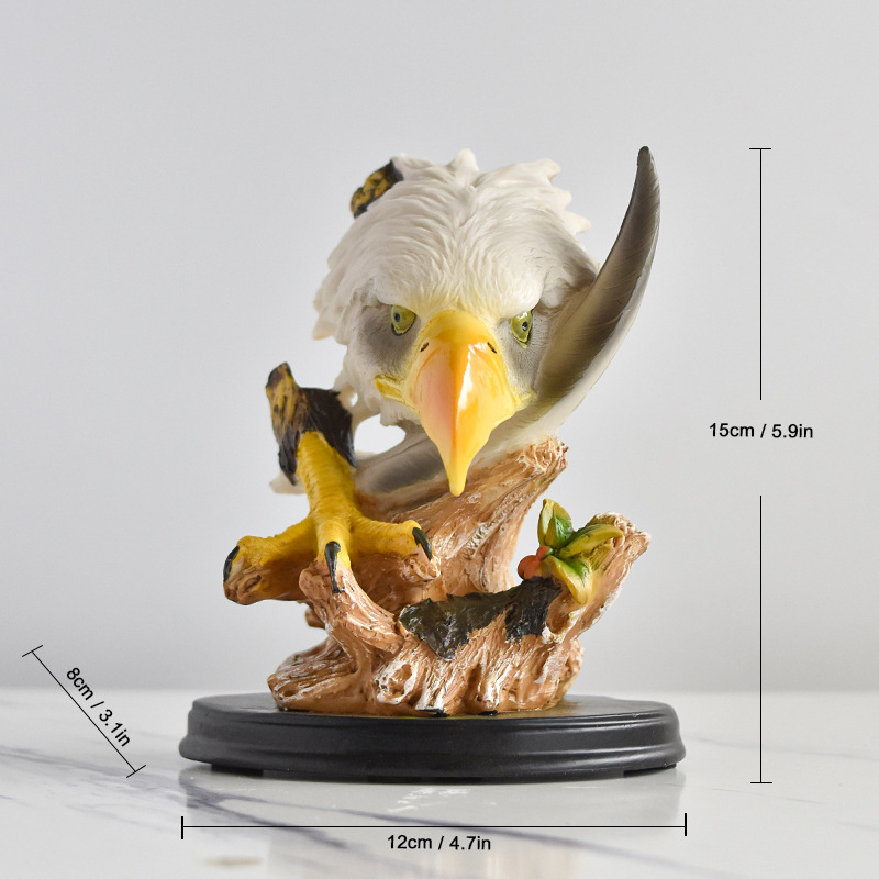 Határokon átnyúló szimuláció Retro sas gyanta kézműves díszek Dapeng szárnyas sas szobor otthoni irodai dekorációk