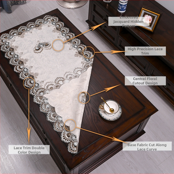 Τραπεζομάντιλο τραπεζιού σαλονιού δαντέλα ορθογώνιο μαξιλάρι τραπεζαρίας ύφασμα κάλυψης ανθεκτικό στη σκόνη ύφασμα πλέγματος τραπεζαρία διακοσμητικό χαλάκι τραπεζιού σαλονιού ευρωπαϊκού στιλ