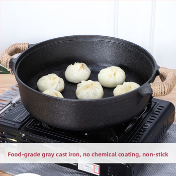 Malmist pann, majapidamises kasutatav pannkoogipann, toores praekott, pann, multifunktsionaalne praepann, toores malmist hautisepann, katmata mittenakkuva pann