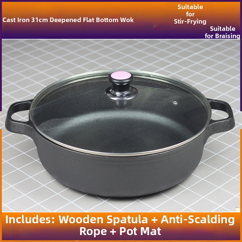 Malmist pann, majapidamises kasutatav pannkoogipann, toores praekott, pann, multifunktsionaalne praepann, toores malmist hautisepann, katmata mittenakkuva pann