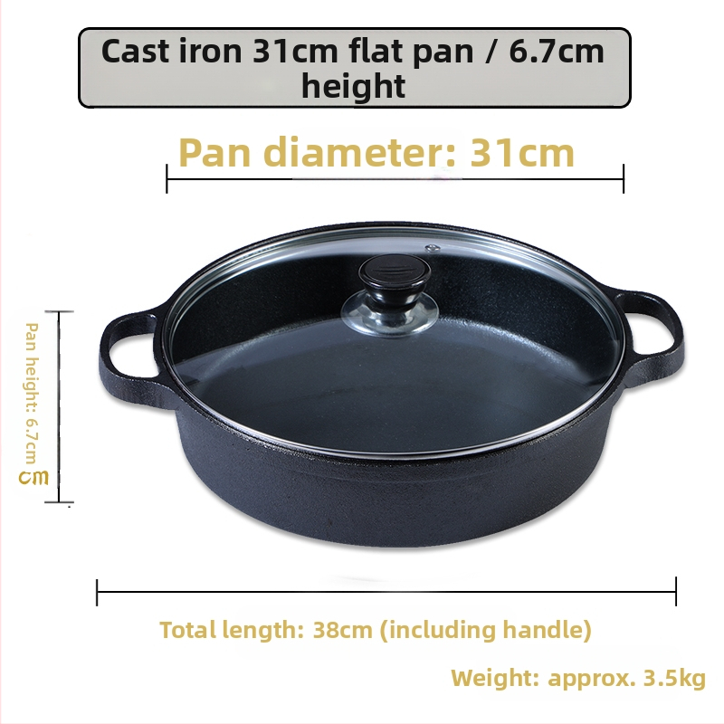 Malmist pann, majapidamises kasutatav pannkoogipann, toores praekott, pann, multifunktsionaalne praepann, toores malmist hautisepann, katmata mittenakkuva pann