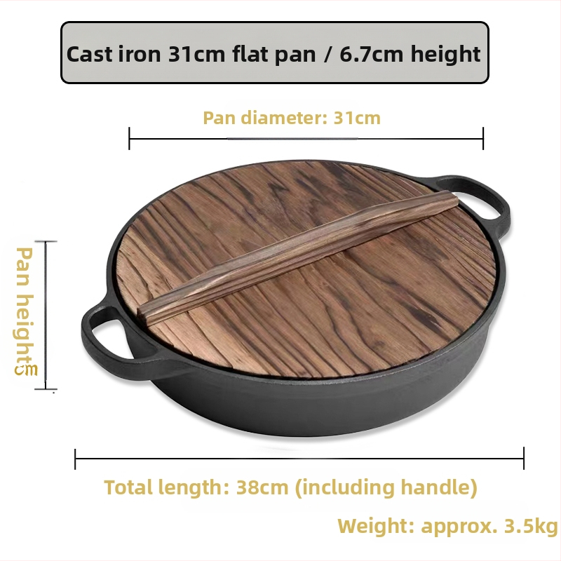 Malmist pann, majapidamises kasutatav pannkoogipann, toores praekott, pann, multifunktsionaalne praepann, toores malmist hautisepann, katmata mittenakkuva pann