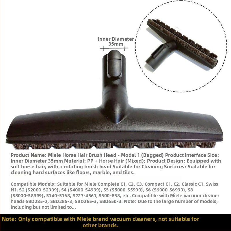 Miele porszívó tartozékokhoz Padlókefe szívófej S1/S2/S4/S5/S6/S8 szőnyegkefe fej