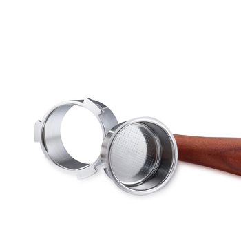 Itališko kavos aparato rankena, kavos masyvo medžio rankena, nerūdijančio plieno, trijų ausų kavos rankena, Delong, dugno neturinti rankena, 51 mm