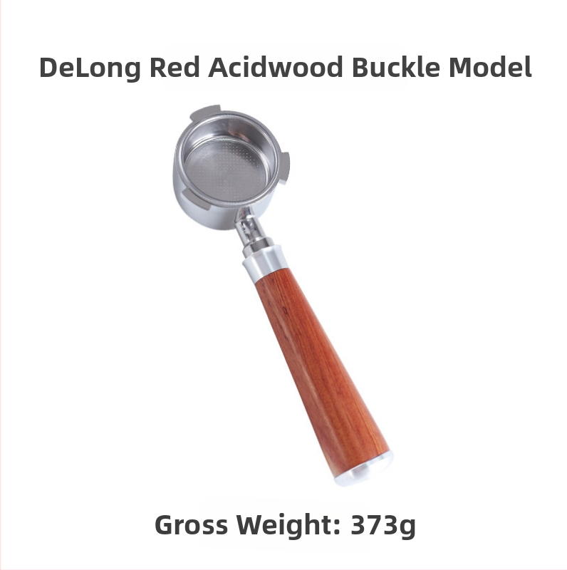 Itališko kavos aparato rankena, kavos masyvo medžio rankena, nerūdijančio plieno, trijų ausų kavos rankena, Delong, dugno neturinti rankena, 51 mm