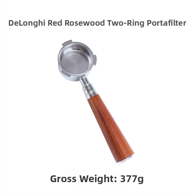 Itališko kavos aparato rankena, kavos masyvo medžio rankena, nerūdijančio plieno, trijų ausų kavos rankena, Delong, dugno neturinti rankena, 51 mm