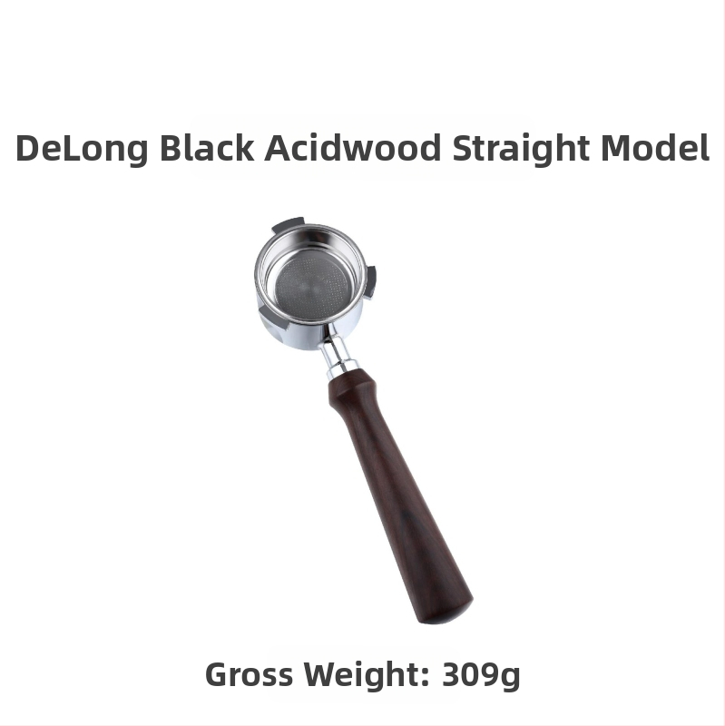 Itališko kavos aparato rankena, kavos masyvo medžio rankena, nerūdijančio plieno, trijų ausų kavos rankena, Delong, dugno neturinti rankena, 51 mm