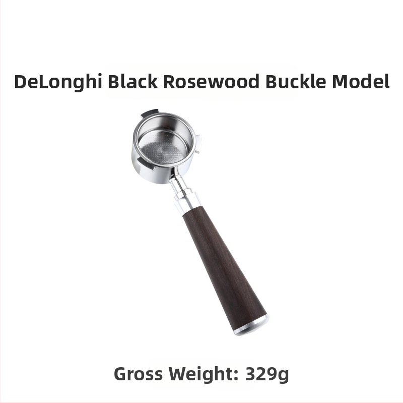 Itališko kavos aparato rankena, kavos masyvo medžio rankena, nerūdijančio plieno, trijų ausų kavos rankena, Delong, dugno neturinti rankena, 51 mm