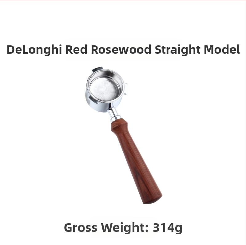 Itališko kavos aparato rankena, kavos masyvo medžio rankena, nerūdijančio plieno, trijų ausų kavos rankena, Delong, dugno neturinti rankena, 51 mm