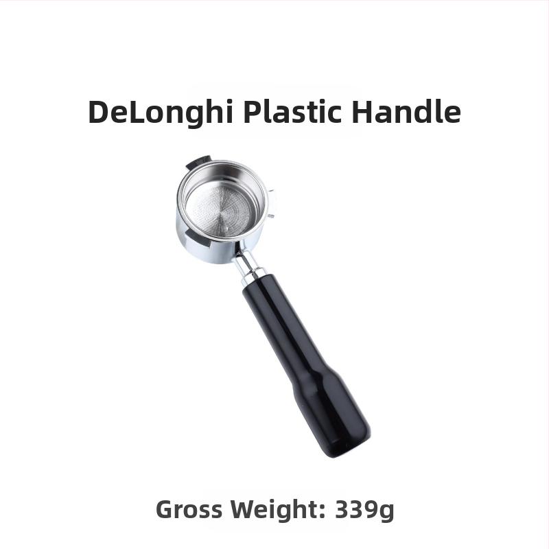 Itališko kavos aparato rankena, kavos masyvo medžio rankena, nerūdijančio plieno, trijų ausų kavos rankena, Delong, dugno neturinti rankena, 51 mm