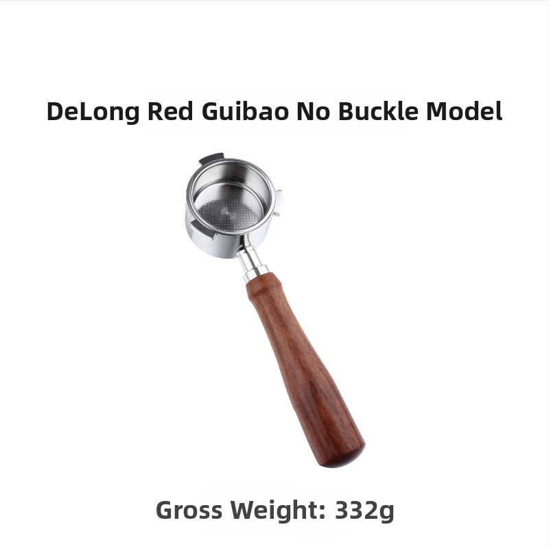 Itališko kavos aparato rankena, kavos masyvo medžio rankena, nerūdijančio plieno, trijų ausų kavos rankena, Delong, dugno neturinti rankena, 51 mm