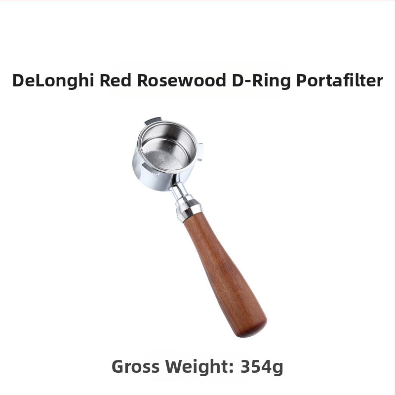 Itališko kavos aparato rankena, kavos masyvo medžio rankena, nerūdijančio plieno, trijų ausų kavos rankena, Delong, dugno neturinti rankena, 51 mm