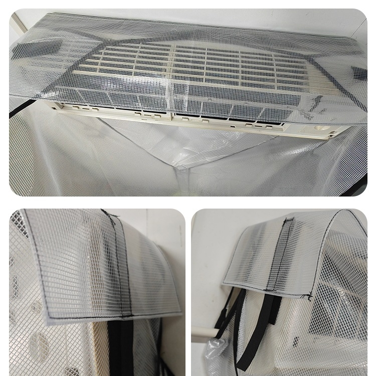 Légkondicionáló tisztító fedél fali egységekhez, Professzionális légkondicionáló tisztító vízgyűjtő zsák, Beltéri egység tisztító eszközkészlet 1-3 LE-s készülékekhez, Vízgyűjtő tölcsér