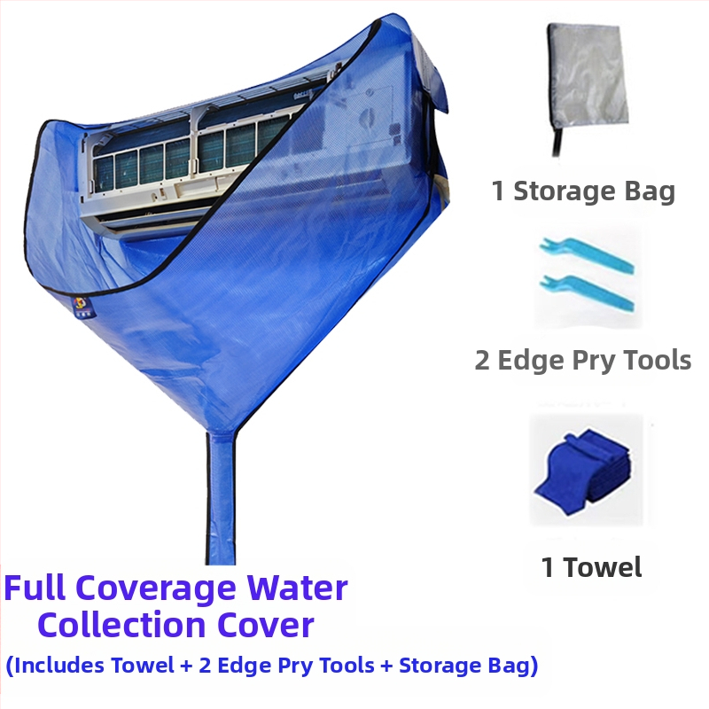 Légkondicionáló tisztító fedél fali egységekhez, Professzionális légkondicionáló tisztító vízgyűjtő zsák, Beltéri egység tisztító eszközkészlet 1-3 LE-s készülékekhez, Vízgyűjtő tölcsér