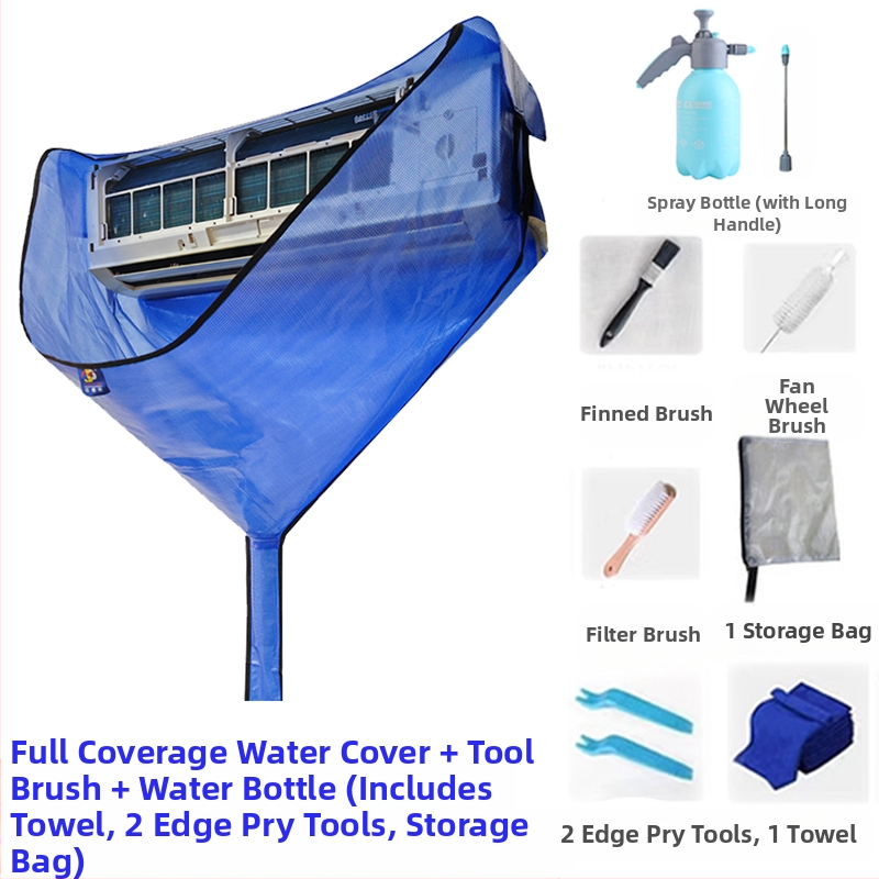 Légkondicionáló tisztító fedél fali egységekhez, Professzionális légkondicionáló tisztító vízgyűjtő zsák, Beltéri egység tisztító eszközkészlet 1-3 LE-s készülékekhez, Vízgyűjtő tölcsér