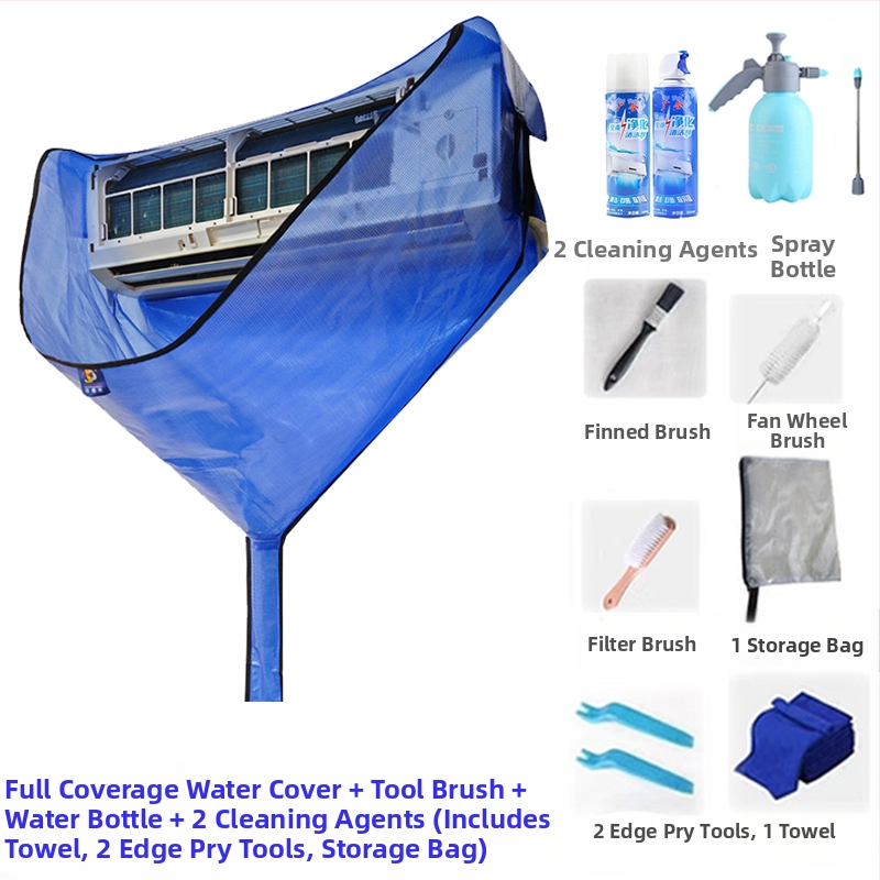 Légkondicionáló tisztító fedél fali egységekhez, Professzionális légkondicionáló tisztító vízgyűjtő zsák, Beltéri egység tisztító eszközkészlet 1-3 LE-s készülékekhez, Vízgyűjtő tölcsér