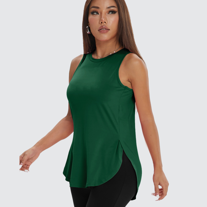D1059 Euroopa ja Ameerika pealisrõivaste küljelõhisega varrukateta vest naiste suvisele spordile, jooksmiseks, jooga treenimiseks, spordipluus