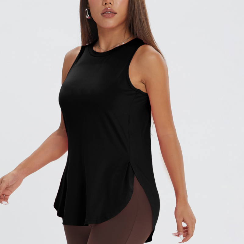 D1059 Euroopa ja Ameerika pealisrõivaste küljelõhisega varrukateta vest naiste suvisele spordile, jooksmiseks, jooga treenimiseks, spordipluus