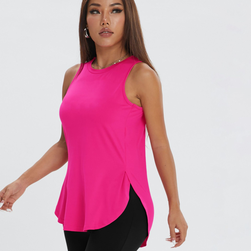 D1059 Euroopa ja Ameerika pealisrõivaste küljelõhisega varrukateta vest naiste suvisele spordile, jooksmiseks, jooga treenimiseks, spordipluus