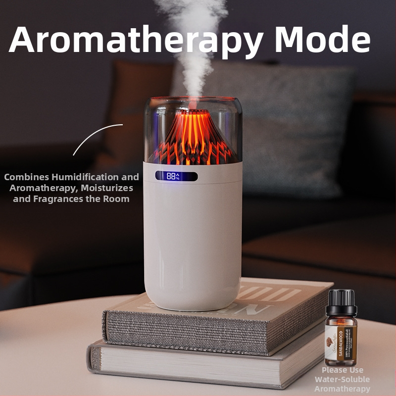 Nový simulačný sopečný zvlhčovač vzduchu, farebný aroma difuzér, USB nabíjateľný stolný automobilový kadidlo, dopĺňanie vody, atmosféra, nočné svetlo