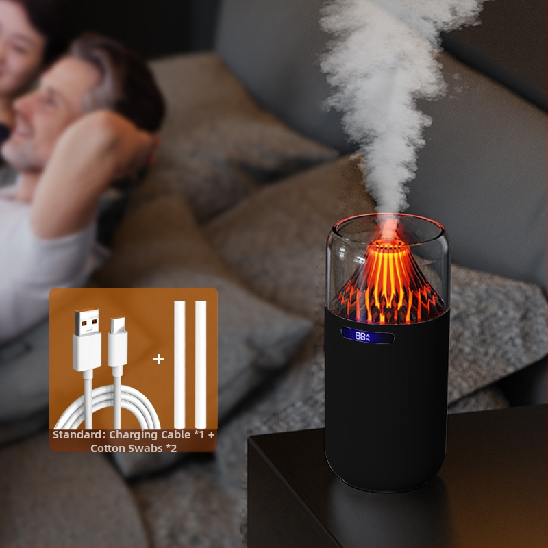 Nový simulačný sopečný zvlhčovač vzduchu, farebný aroma difuzér, USB nabíjateľný stolný automobilový kadidlo, dopĺňanie vody, atmosféra, nočné svetlo