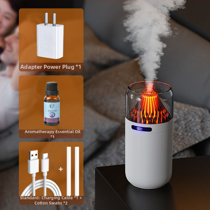 Nový simulačný sopečný zvlhčovač vzduchu, farebný aroma difuzér, USB nabíjateľný stolný automobilový kadidlo, dopĺňanie vody, atmosféra, nočné svetlo