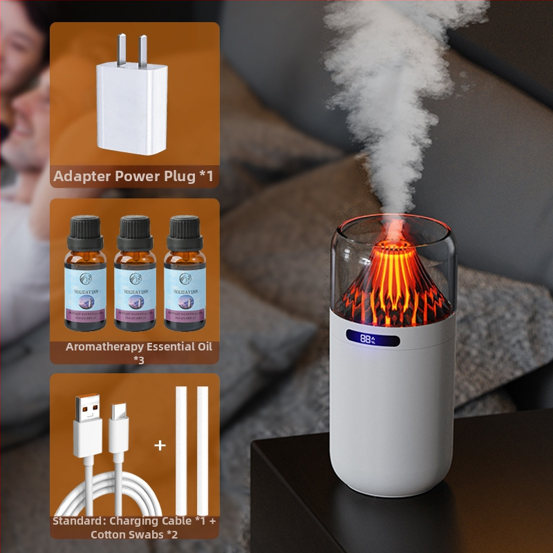 Nový simulačný sopečný zvlhčovač vzduchu, farebný aroma difuzér, USB nabíjateľný stolný automobilový kadidlo, dopĺňanie vody, atmosféra, nočné svetlo