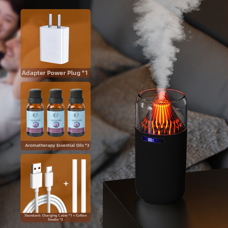 Nový simulačný sopečný zvlhčovač vzduchu, farebný aroma difuzér, USB nabíjateľný stolný automobilový kadidlo, dopĺňanie vody, atmosféra, nočné svetlo