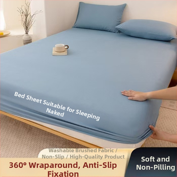 A klasės skalbtos medvilnės šlifavimo vientisos spalvos lovos užtiesalas, buitinis „viskas viename“ lovos užtiesalo, pagalvės užvalkalo, čiužinio užvalkalo, dulkių užvalkalo, trijų dalių komplektas