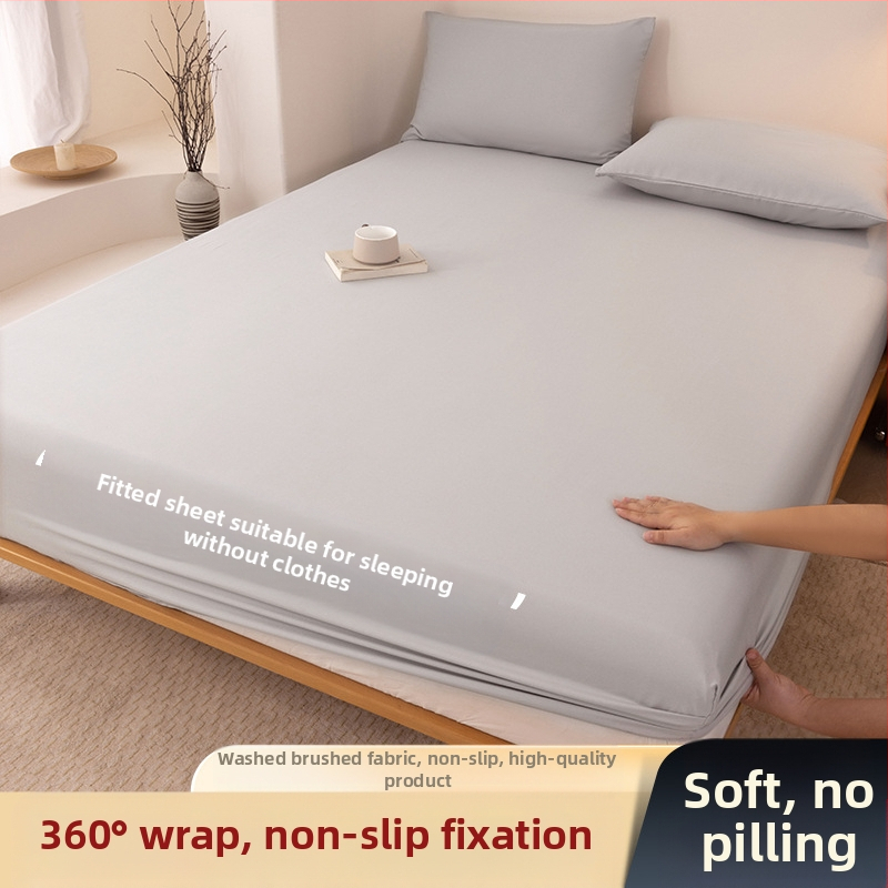 A klasės skalbtos medvilnės šlifavimo vientisos spalvos lovos užtiesalas, buitinis „viskas viename“ lovos užtiesalo, pagalvės užvalkalo, čiužinio užvalkalo, dulkių užvalkalo, trijų dalių komplektas