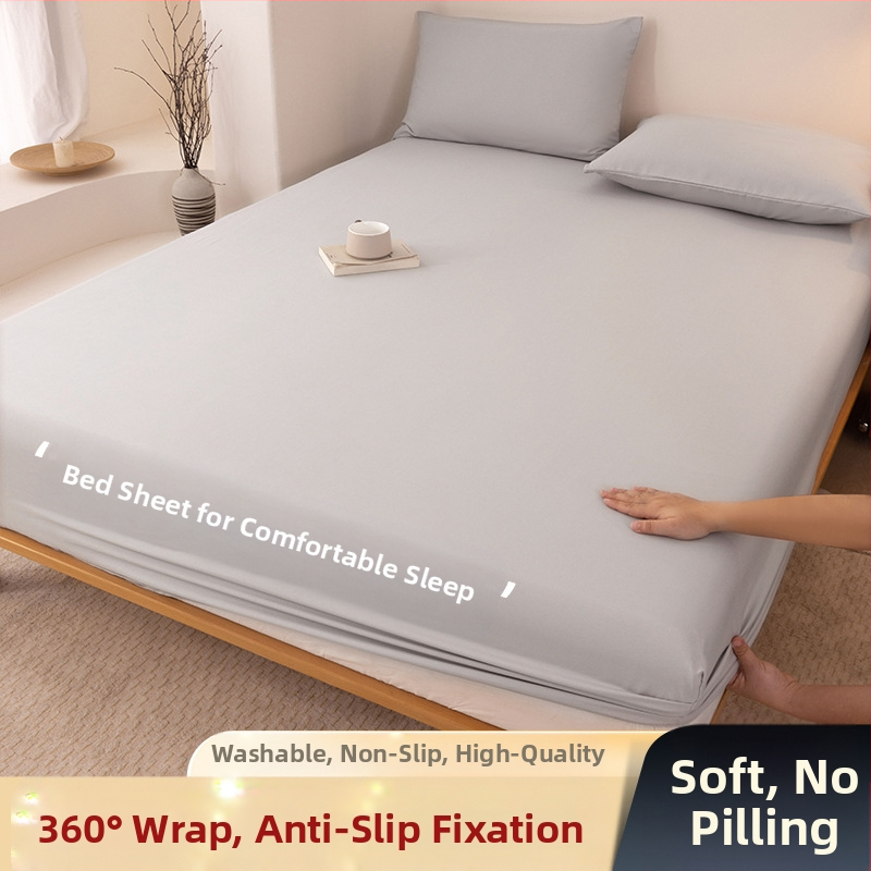 A klasės skalbtos medvilnės šlifavimo vientisos spalvos lovos užtiesalas, buitinis „viskas viename“ lovos užtiesalo, pagalvės užvalkalo, čiužinio užvalkalo, dulkių užvalkalo, trijų dalių komplektas