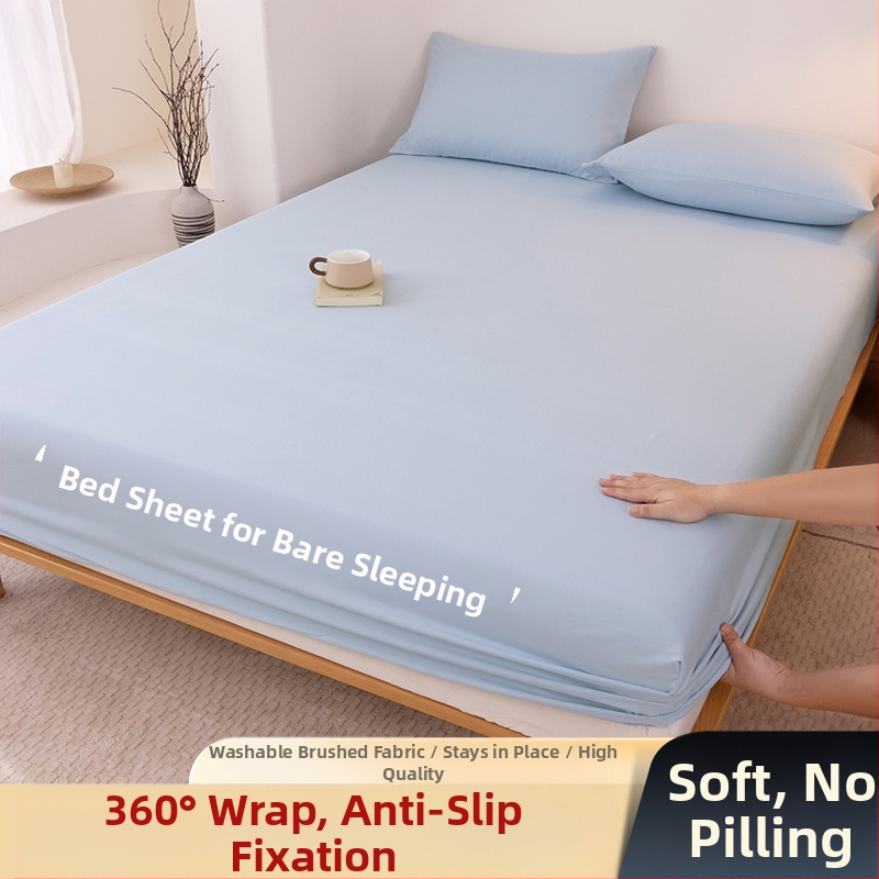 A klasės skalbtos medvilnės šlifavimo vientisos spalvos lovos užtiesalas, buitinis „viskas viename“ lovos užtiesalo, pagalvės užvalkalo, čiužinio užvalkalo, dulkių užvalkalo, trijų dalių komplektas