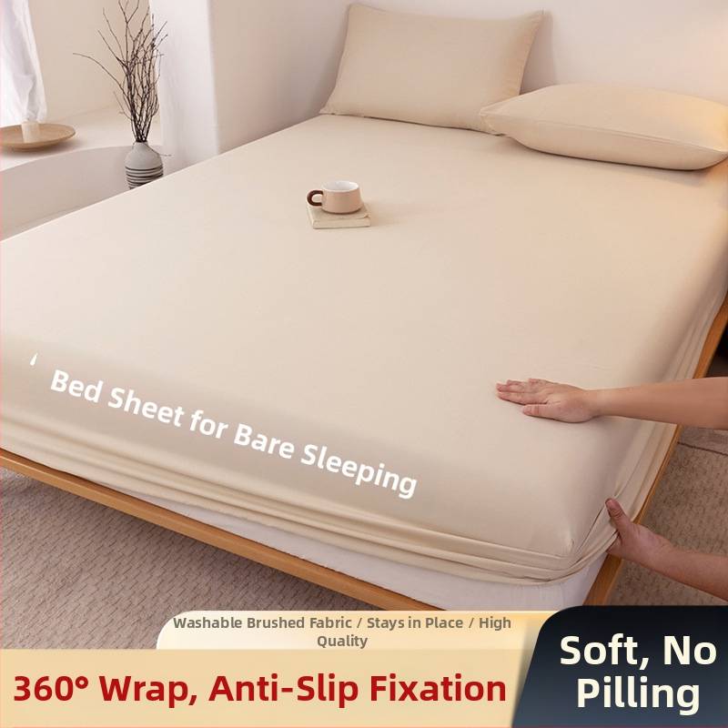 A klasės skalbtos medvilnės šlifavimo vientisos spalvos lovos užtiesalas, buitinis „viskas viename“ lovos užtiesalo, pagalvės užvalkalo, čiužinio užvalkalo, dulkių užvalkalo, trijų dalių komplektas