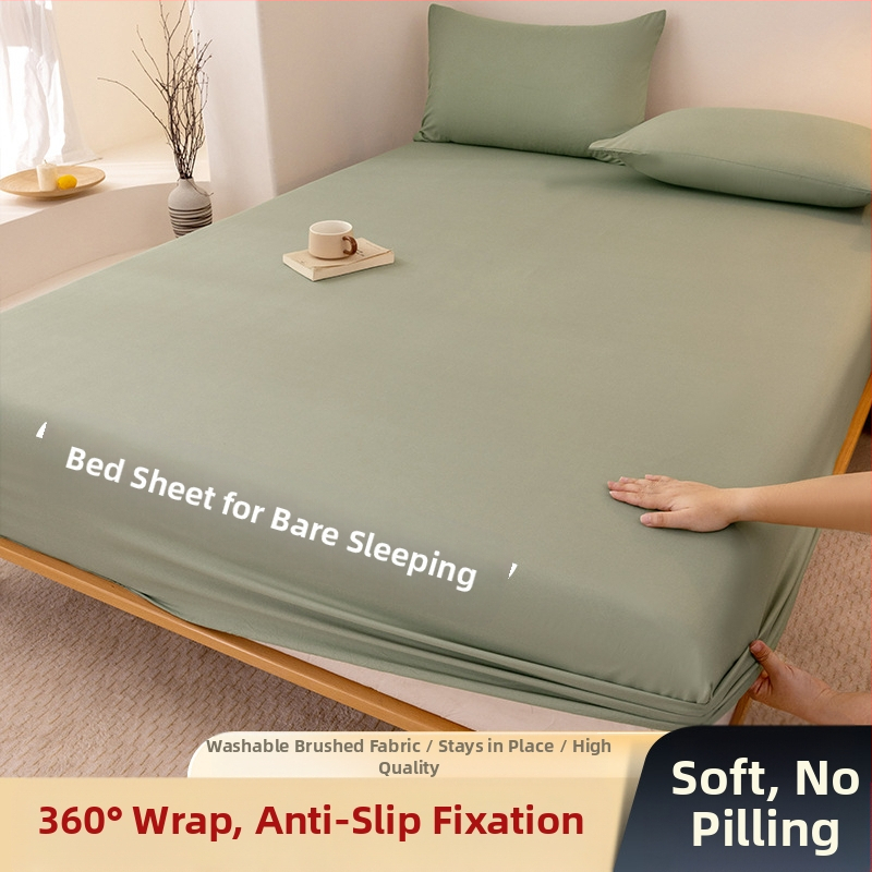 A klasės skalbtos medvilnės šlifavimo vientisos spalvos lovos užtiesalas, buitinis „viskas viename“ lovos užtiesalo, pagalvės užvalkalo, čiužinio užvalkalo, dulkių užvalkalo, trijų dalių komplektas