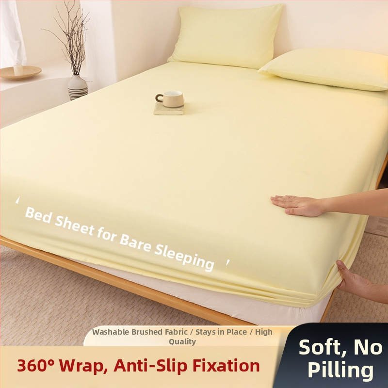 A klasės skalbtos medvilnės šlifavimo vientisos spalvos lovos užtiesalas, buitinis „viskas viename“ lovos užtiesalo, pagalvės užvalkalo, čiužinio užvalkalo, dulkių užvalkalo, trijų dalių komplektas