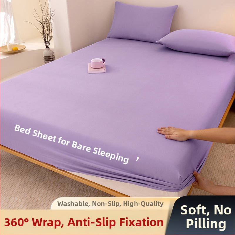 A klasės skalbtos medvilnės šlifavimo vientisos spalvos lovos užtiesalas, buitinis „viskas viename“ lovos užtiesalo, pagalvės užvalkalo, čiužinio užvalkalo, dulkių užvalkalo, trijų dalių komplektas