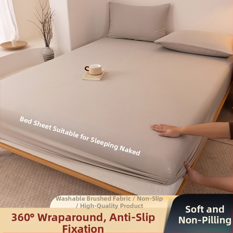 A klasės skalbtos medvilnės šlifavimo vientisos spalvos lovos užtiesalas, buitinis „viskas viename“ lovos užtiesalo, pagalvės užvalkalo, čiužinio užvalkalo, dulkių užvalkalo, trijų dalių komplektas