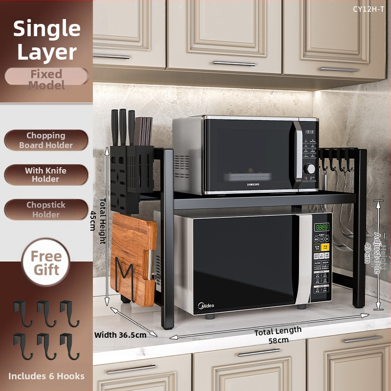 Köögi mikrolaineahju riiul hoiuriiul mitmekihiline multifunktsionaalne ahju lauapealne hoiuriiul majapidamise kahekihiline teleskoopriiul