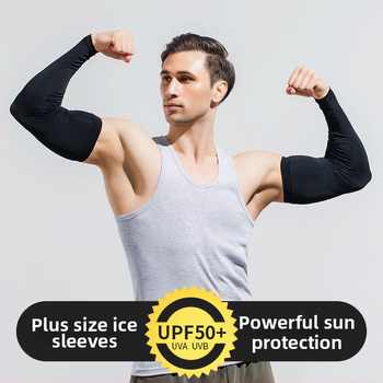 Päikesekaitse varrukad meestele, pluss-suuruses lahtised käsivarrekaitsmed, pluss paksud ja suurendatud jääsiidist varrukad, päikesekaitse, UV-kaitsega käsivars
