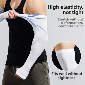 Päikesekaitse varrukad meestele, pluss-suuruses lahtised käsivarrekaitsmed, pluss paksud ja suurendatud jääsiidist varrukad, päikesekaitse, UV-kaitsega käsivars