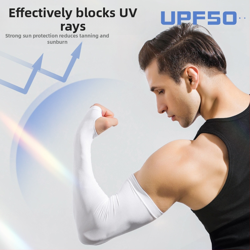 Päikesekaitse varrukad meestele, pluss-suuruses lahtised käsivarrekaitsmed, pluss paksud ja suurendatud jääsiidist varrukad, päikesekaitse, UV-kaitsega käsivars