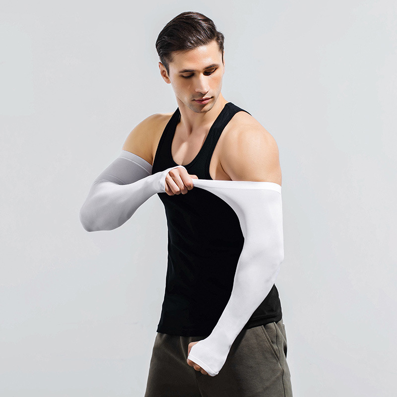 Päikesekaitse varrukad meestele, pluss-suuruses lahtised käsivarrekaitsmed, pluss paksud ja suurendatud jääsiidist varrukad, päikesekaitse, UV-kaitsega käsivars