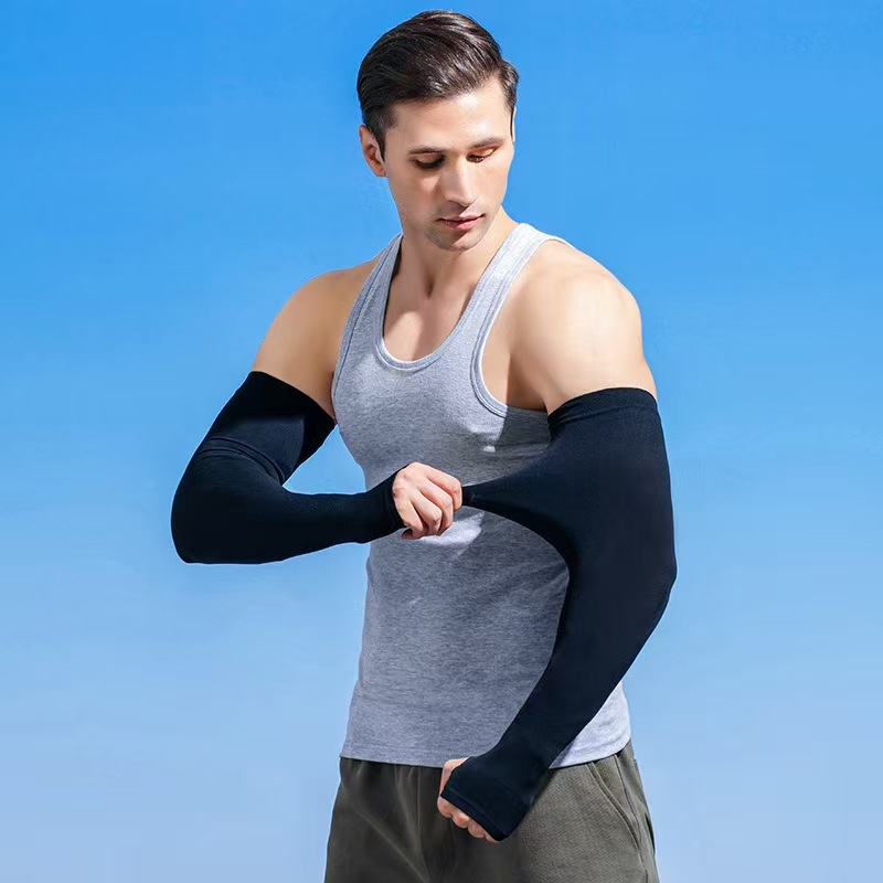 Päikesekaitse varrukad meestele, pluss-suuruses lahtised käsivarrekaitsmed, pluss paksud ja suurendatud jääsiidist varrukad, päikesekaitse, UV-kaitsega käsivars