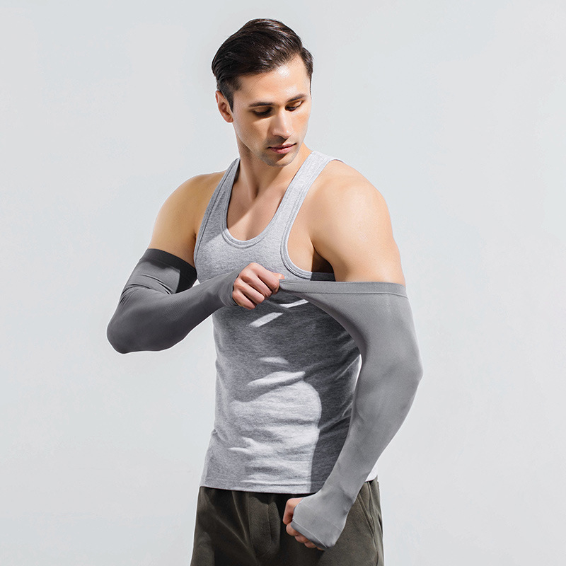 Päikesekaitse varrukad meestele, pluss-suuruses lahtised käsivarrekaitsmed, pluss paksud ja suurendatud jääsiidist varrukad, päikesekaitse, UV-kaitsega käsivars