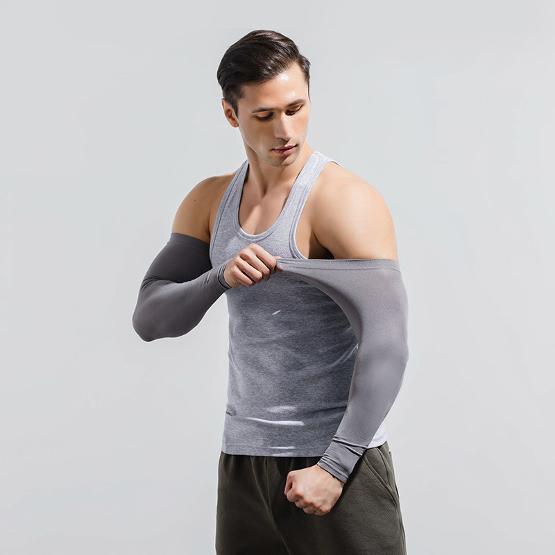 Päikesekaitse varrukad meestele, pluss-suuruses lahtised käsivarrekaitsmed, pluss paksud ja suurendatud jääsiidist varrukad, päikesekaitse, UV-kaitsega käsivars