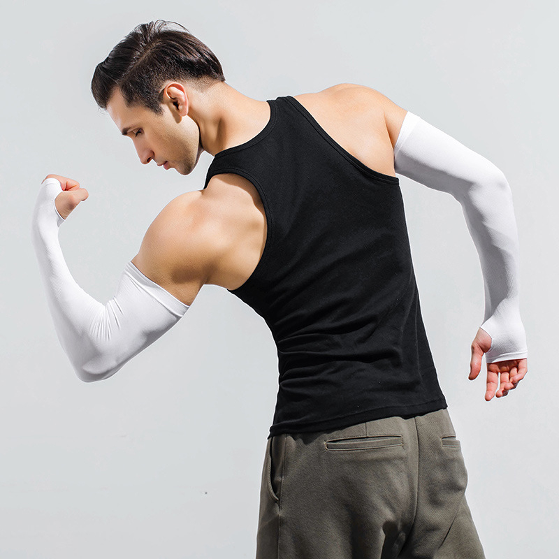 Päikesekaitse varrukad meestele, pluss-suuruses lahtised käsivarrekaitsmed, pluss paksud ja suurendatud jääsiidist varrukad, päikesekaitse, UV-kaitsega käsivars