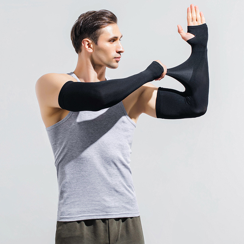 Päikesekaitse varrukad meestele, pluss-suuruses lahtised käsivarrekaitsmed, pluss paksud ja suurendatud jääsiidist varrukad, päikesekaitse, UV-kaitsega käsivars