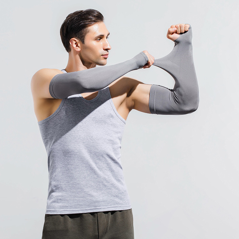 Päikesekaitse varrukad meestele, pluss-suuruses lahtised käsivarrekaitsmed, pluss paksud ja suurendatud jääsiidist varrukad, päikesekaitse, UV-kaitsega käsivars